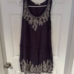 Monoreno Purple Embroidered Dress